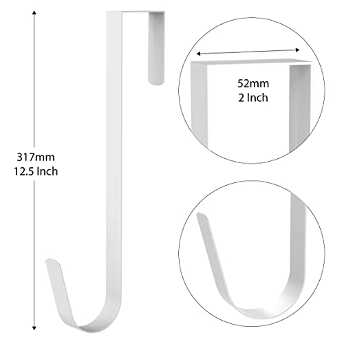 ANSIO Christmas Wreath Hanger for Front Door, 12.5'' /31.7cm Wreath Holder for Christmas Decor - Pack of 1 - White