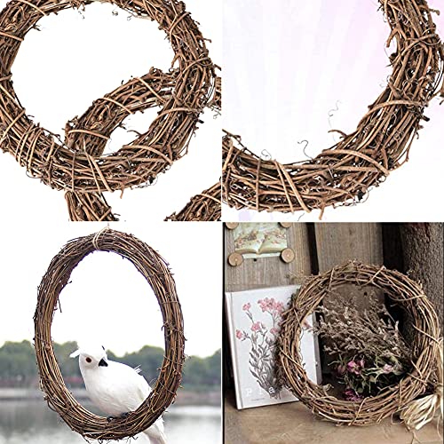 Simmpu 6PCS Christmas Rattan Natural Dried Ring Willow Wreath Door DIY Crafts Hand-woven Halloween Wreath for Rustic and Seasonal Decorations Base for Floral Crafts Perfect for Seasonal Displays 15cm