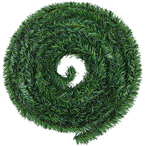 ANECO 26.2 Yards Christmas Garland Decorations Artificial Green Pine Garlands Holiday Christmas Greenery Wreaths Decoration for Christmas Home Garden