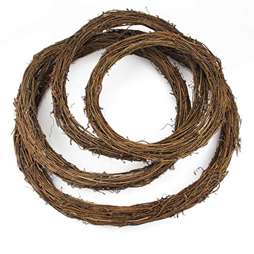 DBAILY 4pcs Natural Grapevine Wreathes Vine Branch Wreath Christmas Autumn Rattan Wreath Halloween Wreaths for Front Door for Halloween Easter Wall Hanging Wedding Holidays New Year Garden