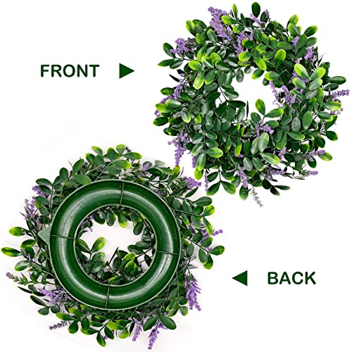 JJQHYC Artificial Wreath Front Door Garland Welcome Door Sign Wreath Decor Fake Flower Wreath Hanging Lavender wreath for Garden Fence Wedding Decoration