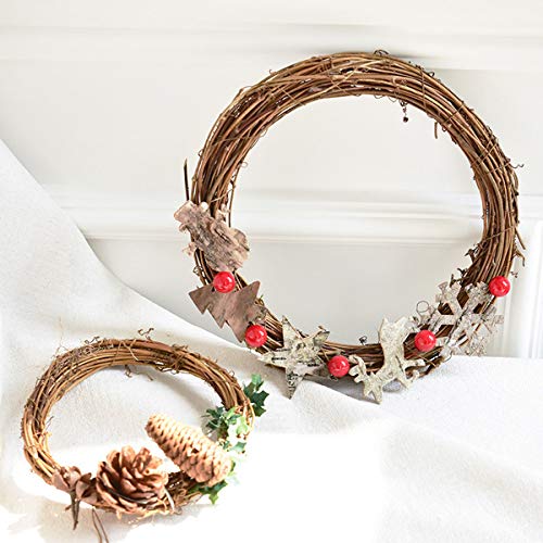 DBAILY 4pcs Natural Grapevine Wreathes Vine Branch Wreath Christmas Autumn Rattan Wreath Halloween Wreaths for Front Door for Halloween Easter Wall Hanging Wedding Holidays New Year Garden