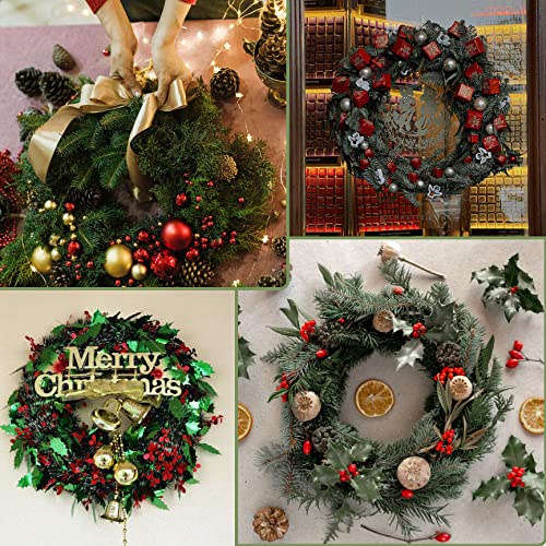 Qaziuy Christmas Wreath Natural Grapevine Wreath, Vine Branch Wreath Rattan Wreath for DIY Craft Wreath Front Door Wall Hanging Party Decor Wedding Supplies 20cm