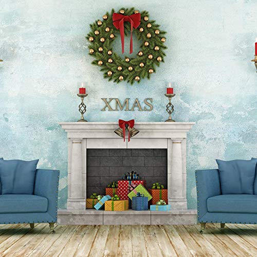 N&J Wreath Rings,3pcs 10" Dark Green Christmas Wreath Frame, Extra Gift of Two Checkered ribbon,For New Year Valentines Wedding Halloween Wreath Decoration