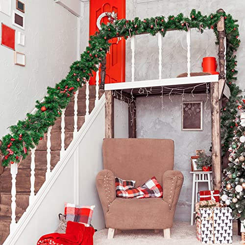 ANECO 26.2 Yards Christmas Garland Decorations Artificial Green Pine Garlands Holiday Christmas Greenery Wreaths Decoration for Christmas Home Garden