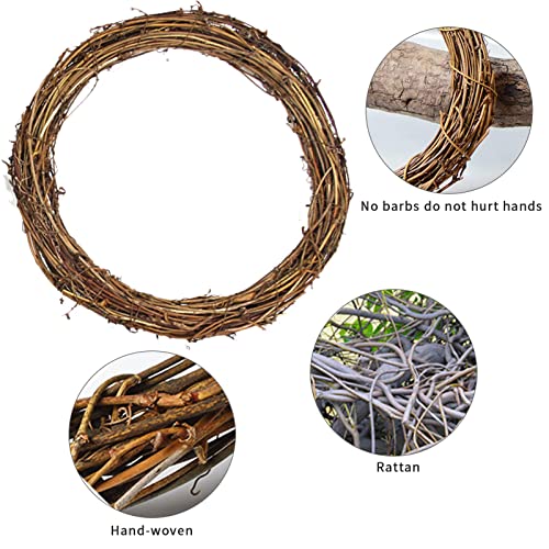 5 Pack Natural Grapevine Wreaths - Spring Grapevine Wreaths Decor Vine Branch Wreath Retro Christmas Rattan Wreath for Farmhouse Party Wedding Home Door Wall Hanging Decor