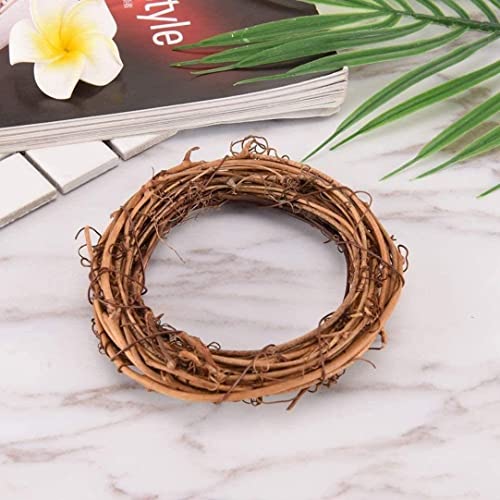 6 Pack Retro Christmas Wreath Grapevine Wreath Dry Rattan Natural Wreath DIY Crafts Natural Grapevine Wreaths for Xmas Door/Wall Decor Hand-Woven Halloween Wreath 25cm 6pack, Halloween Decorations,