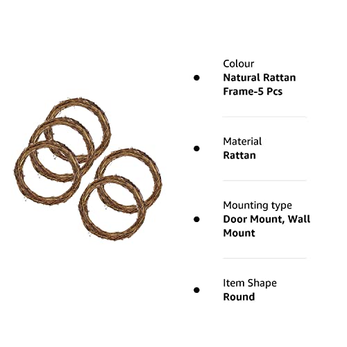 5 Pack Natural Grapevine Wreaths - Spring Grapevine Wreaths Decor Vine Branch Wreath Retro Christmas Rattan Wreath for Farmhouse Party Wedding Home Door Wall Hanging Decor