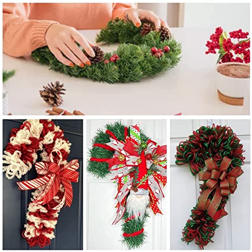 3Pack 12Inch Green Christmas Wire Wreath Frame Candy Cane Shaped Metal Wreath Frame Making Wire Wreath Form Flower Wreath Frames for DIY Floral Crafts Xmas New Year Door/Wall Decor Wreath Supplies…