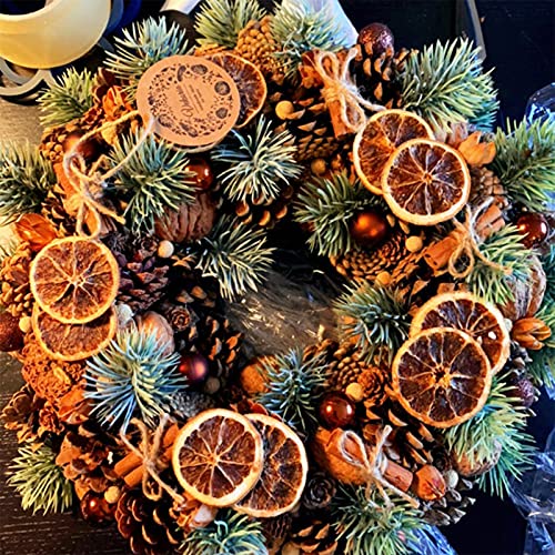 225 Pcs Christmas Wreath Making Supplies, Dried Orange Slices and Cinnamon Sticks, Star Anise, Red Berries Mini Pine Cones Kit, Wreath Accessories Floral Supplies for Xmas Craft Decorations