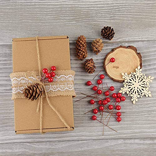 225 Pcs Christmas Wreath Making Supplies, Dried Orange Slices and Cinnamon Sticks, Star Anise, Red Berries Mini Pine Cones Kit, Wreath Accessories Floral Supplies for Xmas Craft Decorations