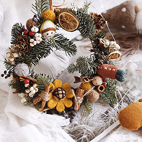 3 Pieces Retro Christmas Wreath Natural Grapevine Wreaths Vine Branch Wreath for DIY Craft Front Door Wall Hanging,Christmas Rattan Wreath for Halloween,Christmas Wedding Party Decors 20cm
