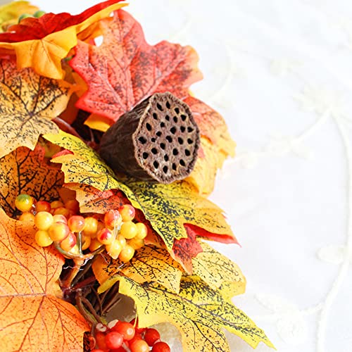 croselyu Autumn Wreath Front Door Decoration Christmas Home Decoration Christmas Wreath Simulation Plant Garden Front Door Ornaments,1pce (Yellow)