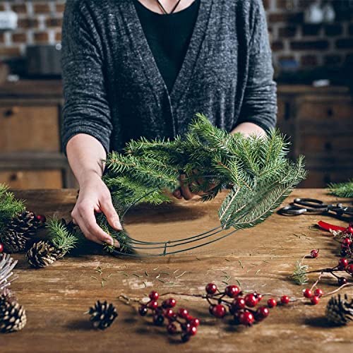 3Pcs Green Christmas Wire Wreath Rings 16 Inch Large Round Metal Wire Wreath Frame,Wire Wreath Making Rings Base Wire Wreath Form for Xmas Door/Wall Decor DIY Crafts,Christmas Wreath Making Supplies