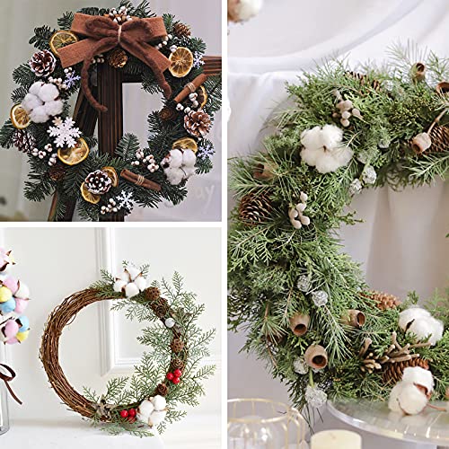 3 Pieces Retro Christmas Wreath Natural Grapevine Wreaths Vine Branch Wreath for DIY Craft Front Door Wall Hanging,Christmas Rattan Wreath for Halloween,Christmas Wedding Party Decors 20cm