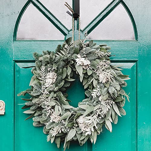 CHEERYMAGIC Christmas Metal Wreath Hanger, 31 x 2.5cm Christmas Wreath Door Hanger Over Door Wreath Hook Holder for Christmas Home Office Wall Wedding Wreath Display ( Black) A1SDGG (B)