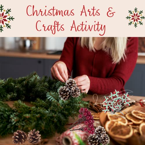 Christmas Wreath Making Supplies - Wreath Garland, Pine Cones for Decoration, Artificial Berries, Bells, Hook - Christmas Wreath Making Kit, Christmas Wreath Decorations, Christmas Craft Supplies