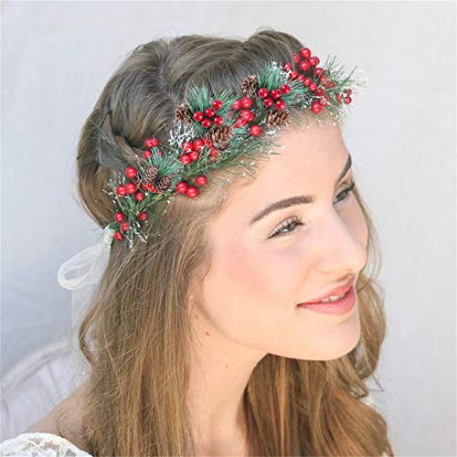 KY-Tech Artificial Christmas Pine Picks, 24pcs Artificial Pine Picks Red Berries Pine Cones Christmas Wreath Making Supplies for Christmas Craft Decoration