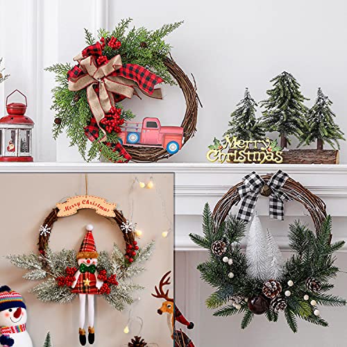2 Pieces 30 cm Large Natural Grapevine Wreathes Vine Branch Wreath Halloween Rattan Wreath for Easter Door/Wall Decor Hand-woven Christmas Wreath (30cm)