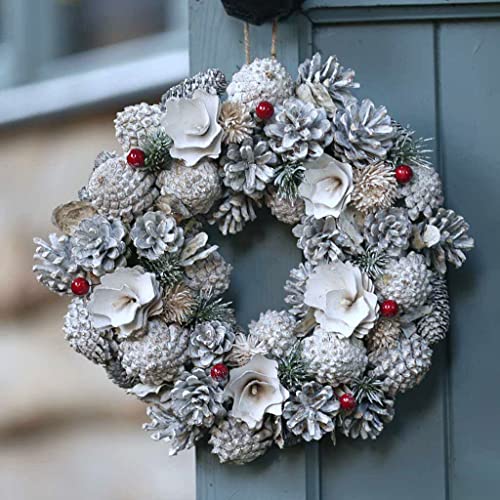 White & Red Front Door Wreath Wall Hanging Garland Ornament