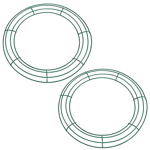 2 Pack Christmas Wire Wreath Rings 14 inch Metal Wreath Frame - 35cm Large Round Wire Wreath Frame for Christmas Wreath Making Rings Base, Wedding Garland Ring, Garden, Home Deco Supplies DIY Crafts