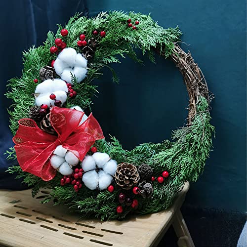 2 Pieces 30 cm Large Natural Grapevine Wreathes Vine Branch Wreath Halloween Rattan Wreath for Easter Door/Wall Decor Hand-woven Christmas Wreath (30cm)