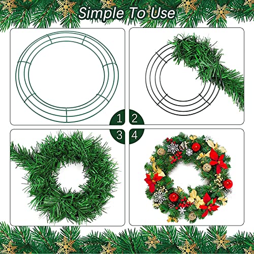 2 Pack Christmas Wire Wreath Rings 14 inch Metal Wreath Frame - 35cm Large Round Wire Wreath Frame for Christmas Wreath Making Rings Base, Wedding Garland Ring, Garden, Home Deco Supplies DIY Crafts