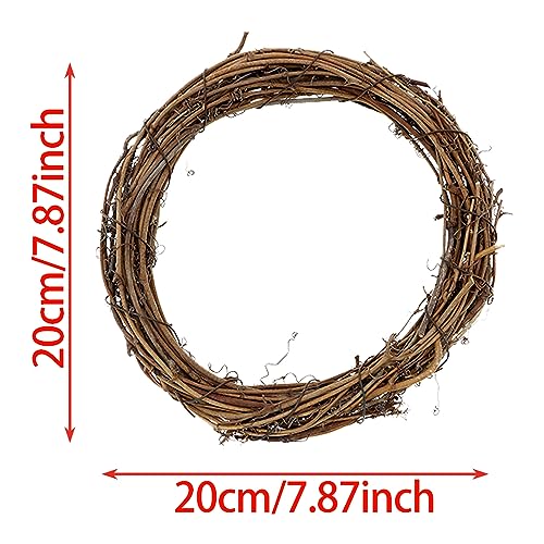 20cm Natural Grapevine Wreath - Vine Branch Wreath Rattan Wreath for DIY Christmas Craft, Front Door Wall Hanging, Wedding and Party Decors（3 Pack ）