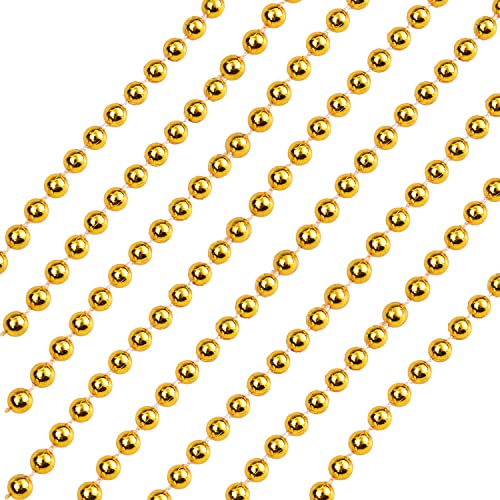 Jomnvo 16.4 Feet Christmas Bead Chain Christmas Tree Decoration Chain Christmas Bead Garlands (Gold)