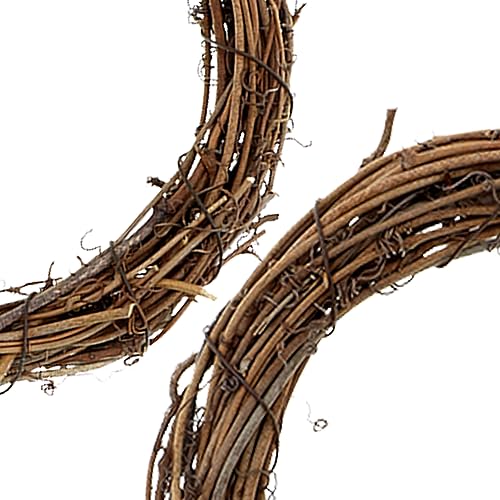 20cm Natural Grapevine Wreath - Vine Branch Wreath Rattan Wreath for DIY Christmas Craft, Front Door Wall Hanging, Wedding and Party Decors（3 Pack ）