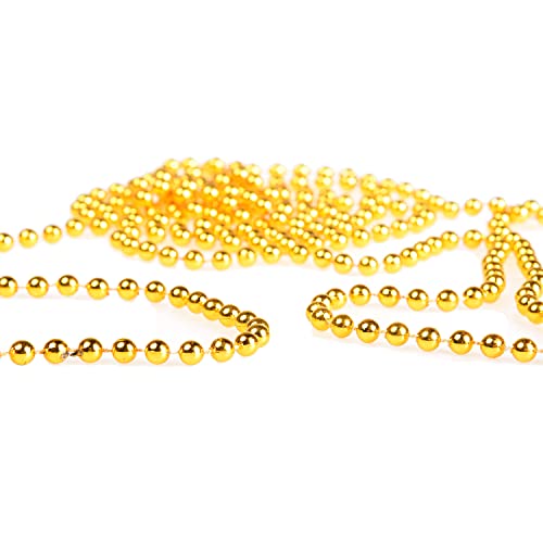 Jomnvo 16.4 Feet Christmas Bead Chain Christmas Tree Decoration Chain Christmas Bead Garlands (Gold)