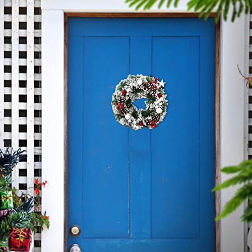 Christmas Wreaths for Front Door 40cm/16inch Door Wreaths Outdoor Indoor Christmas Decorations Sale Clearance
