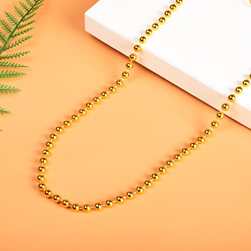 Jomnvo 16.4 Feet Christmas Bead Chain Christmas Tree Decoration Chain Christmas Bead Garlands (Gold)