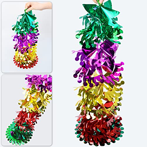 4Pcs Christmas Foil Garland, Christmas Ceiling Decorations Hanging Decorations Garland for Christmas New Year Birthday Party Wedding Party, Valentine's Day Party Supplies