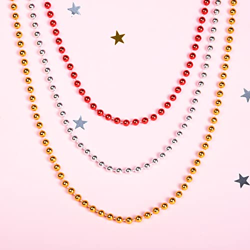 Jomnvo 16.4 Feet Christmas Bead Chain Christmas Tree Decoration Chain Christmas Bead Garlands (Gold)