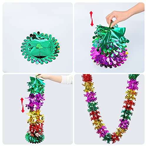 4Pcs Christmas Foil Garland, Christmas Ceiling Decorations Hanging Decorations Garland for Christmas New Year Birthday Party Wedding Party, Valentine's Day Party Supplies