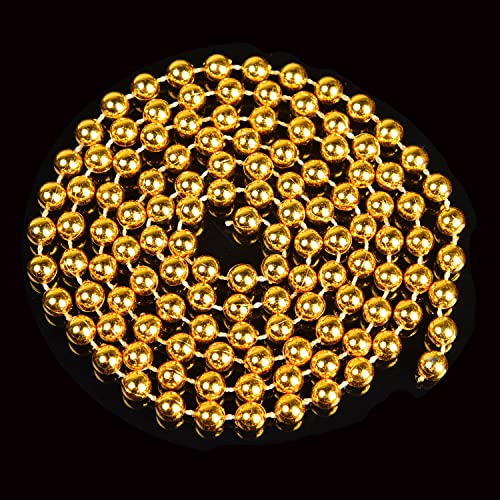Jomnvo 16.4 Feet Christmas Bead Chain Christmas Tree Decoration Chain Christmas Bead Garlands (Gold)