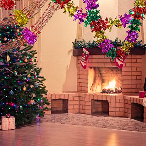 4Pcs Christmas Foil Garland, Christmas Ceiling Decorations Hanging Decorations Garland for Christmas New Year Birthday Party Wedding Party, Valentine's Day Party Supplies