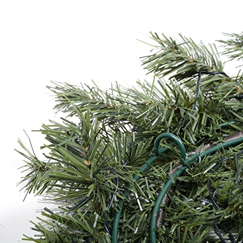 SPARKLES 24" (61cm) Light Up LED Green Snow Frosted Christmas Xmas Wreath Door Decoration, Polyester, Neutral, one Size