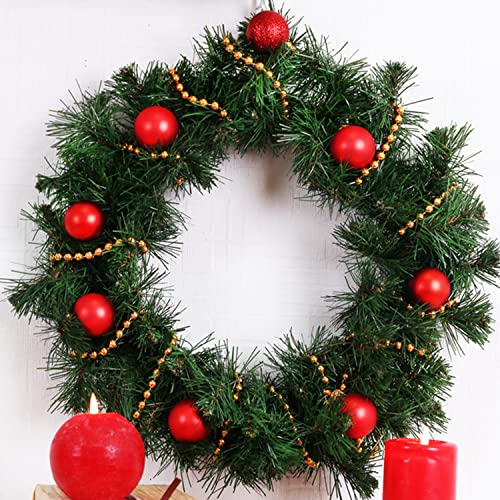 DERAYEE Christmas Bead Chain, 32.8ft Christmas Bead Garland DIY Art & Craft Christmas Bead for Xmas Gift Table Room Tree Party Decorations(Gold)