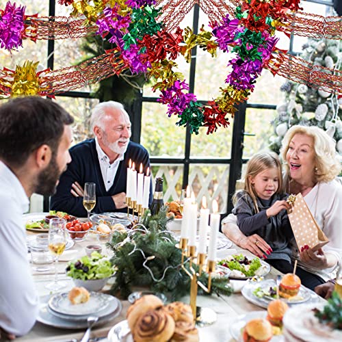 4Pcs Christmas Foil Garland, Christmas Ceiling Decorations Hanging Decorations Garland for Christmas New Year Birthday Party Wedding Party, Valentine's Day Party Supplies