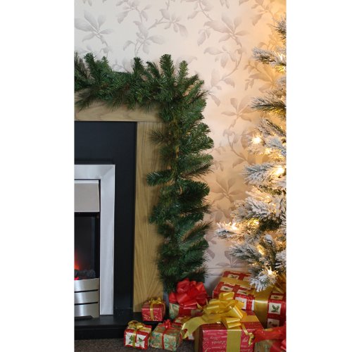 WeRChristmas Victorian Pine Christmas Garland Pvc Decoration, 9 feet - Green