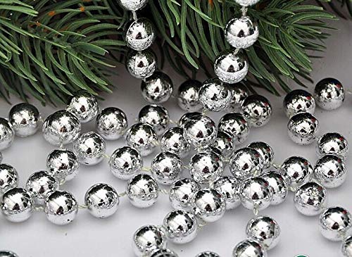 SHATCHI Metallic 24ft Hanging Bead Garland Christmas Tree Xmas Home Room Decor Party Tinsel String Chain – Red, Silver, Gold, 1