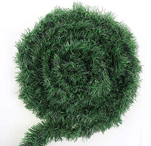 LOKIPA Green Christmas Garland Decorations,50Feet/15.5 M Christmas Tinsel Garland Artificial Greenery Garland Decorations