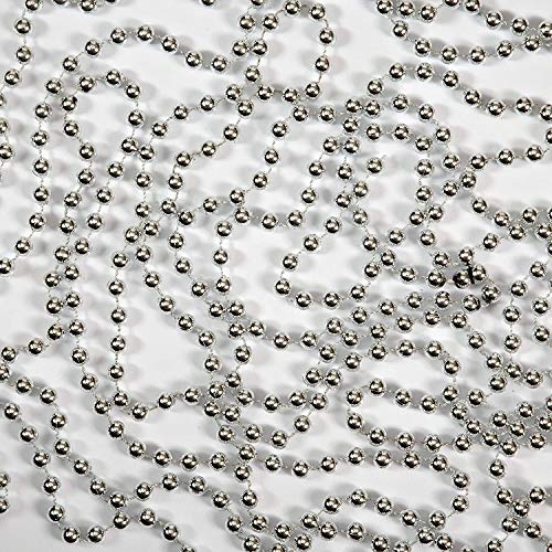 SHATCHI Metallic 24ft Hanging Bead Garland Christmas Tree Xmas Home Room Decor Party Tinsel String Chain – Red, Silver, Gold, 1