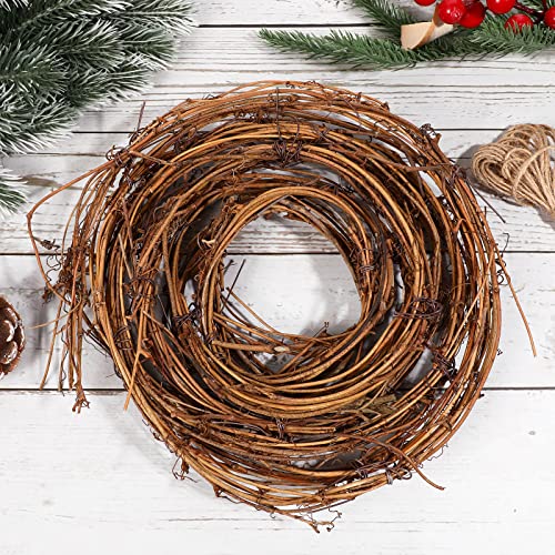 BESPORTBLE Grapevine Wreath Natural Vine Branch Wreath Decorative Wooden Twig for DIY Crafts Door House Holiday Party Decoration