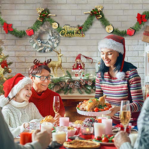 LOKIPA Green Christmas Garland Decorations,50Feet/15.5 M Christmas Tinsel Garland Artificial Greenery Garland Decorations