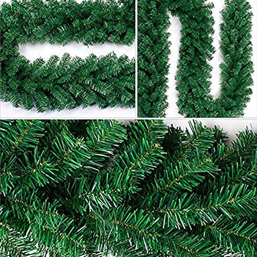 EZSTAX 2PCS Christmas Garland Artificial Plain Garlands Christmas Fireplace Garland Home Decorations Long Wreath Garland 8.9ft/2.7M
