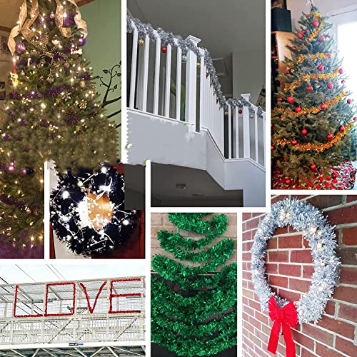 WHITE HILL 3 x Tinsel Garland Christmas Tree Decorations - Wedding Birthday -Party Supplies - Special Events -Decorative Accents - 2 meter Long - 11cm Thick pack of 3 (Red)