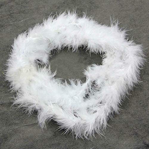 RASHION 5PCS x 2M Christmas Tree White Feather Boa - Fluffy Garland Boa Ribbon Strip for Xmas Tree Party Decor